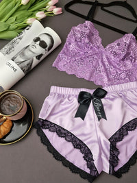 Valentine purple short set